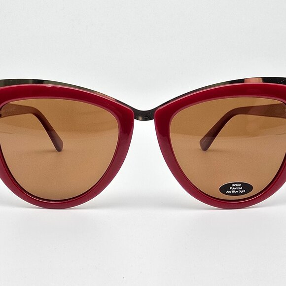 *SOLD* Prive Revaux The Berlin Red Gold Frame Polarized Brown Lens Sunglasses - Picture 2 of 16
